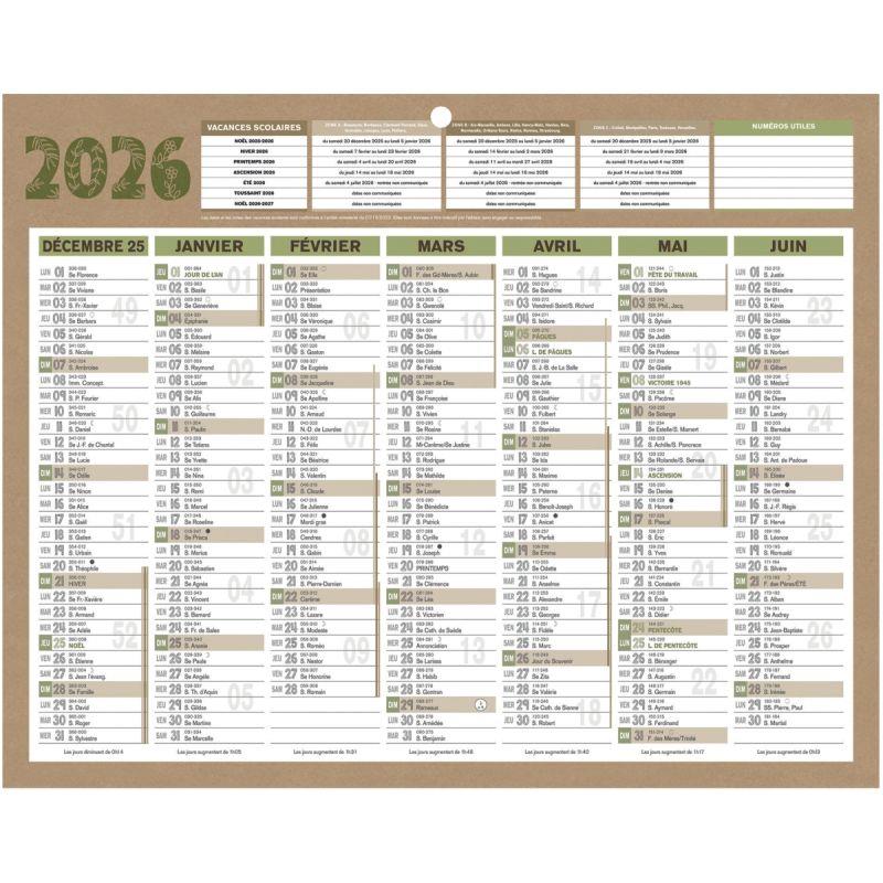 Image de  Calendrier semestriel 7 mois par face Natura 21x26,5cm 