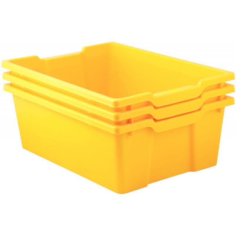Image de  Lot 3 bacs en plastique grands modèles jaune 