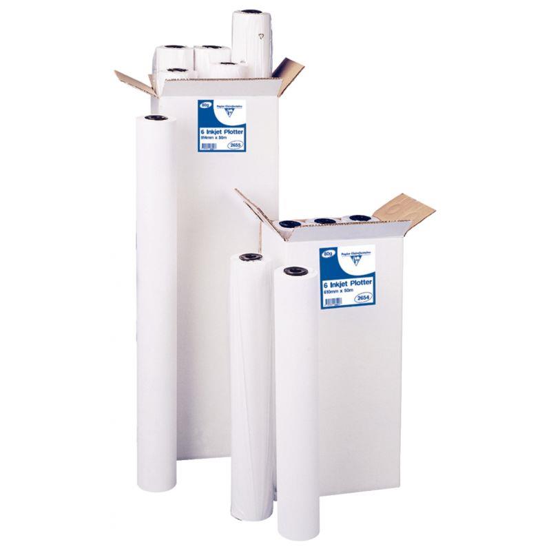 Image de  Paquet de 6 rouleaux papier 0,914x60m 60g jet d''encre 