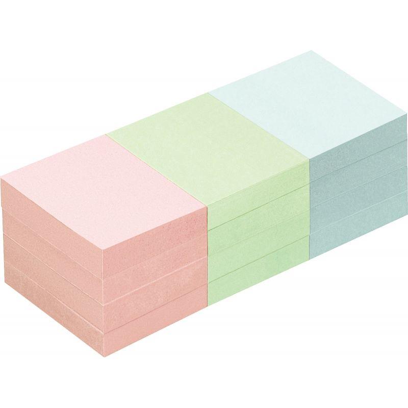 Image de  Lot de 12 blocs de notes repositionnables de 100 feuilles 40 x 50 mm couleurs pastels assorties 