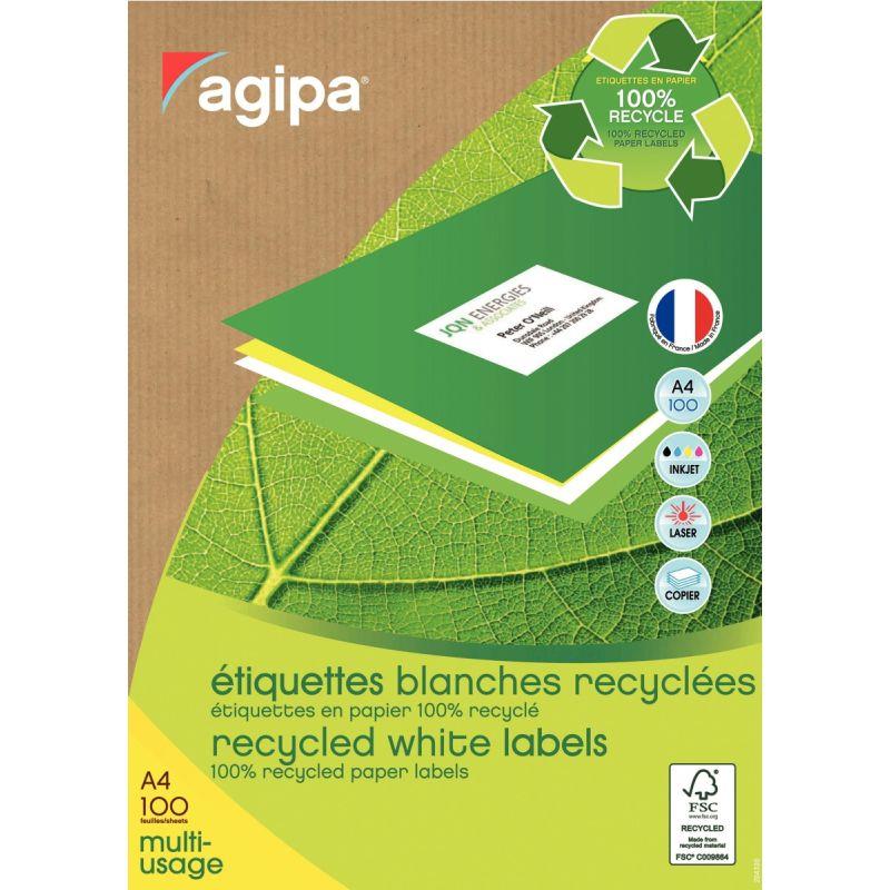 Image de  Boîte de 800 étiquettes multi-usages blanches recyclées 105x70mm 