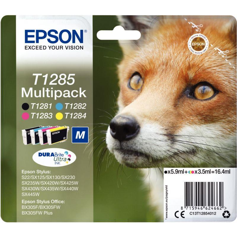 Image de  Epson RENARD pack de de 4 cartouches jet d''encre noire, cyan, magenta et jaune authentique (T128540 