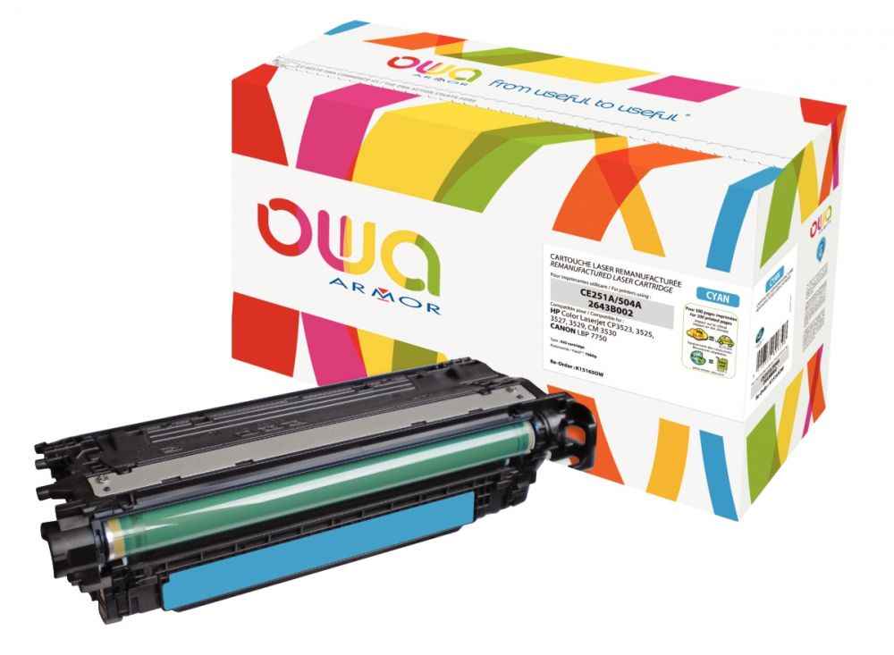 Image de  Cartouche laser compatible à la marque HP CE251A cyan 