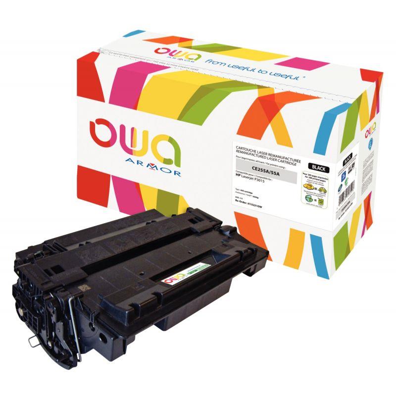 Image de  OWA cartouche laser noire remanufacturée compatible HP 55A (CE255A) 