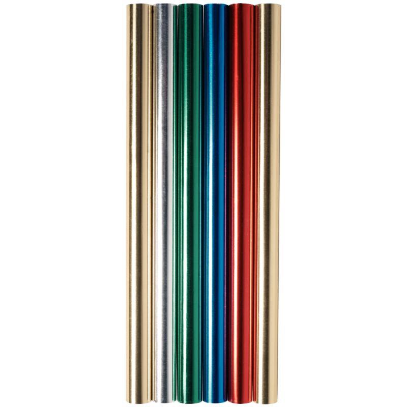 Image de  Boite de 6 rouleaux de feuilles aluminium double face 90 g/m², 5m x 0,50 couleurs assorties 