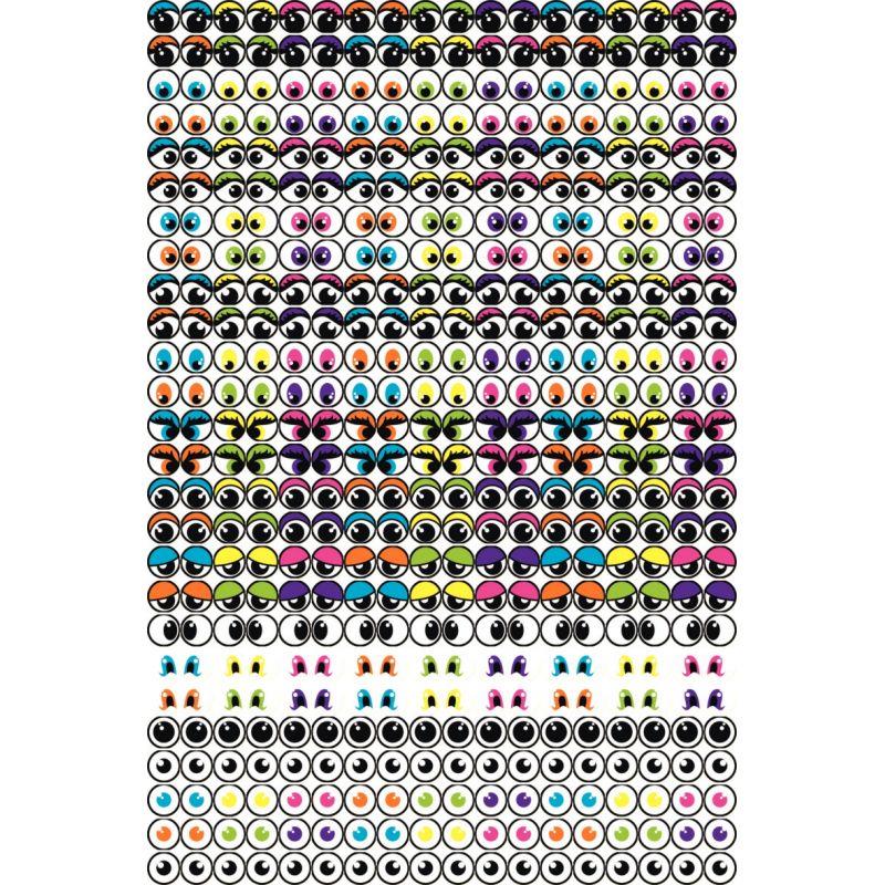 Image de  Pochette de 594 gommettes yeux adhésives assorties, repositionnables 
