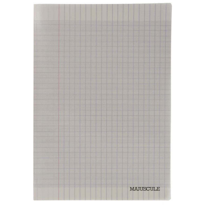 Image de  Piqûre 96 pages MAJUSCULE, format A4, seyès, couverture PP gris 
