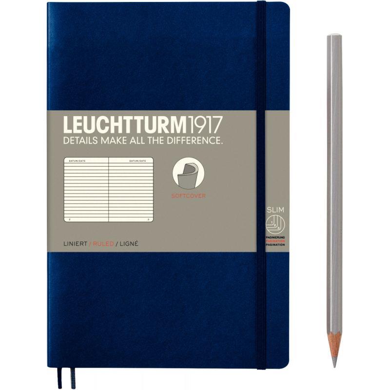 Image de  Carnet de note format B6+ couverture souple ligné coloris marine 