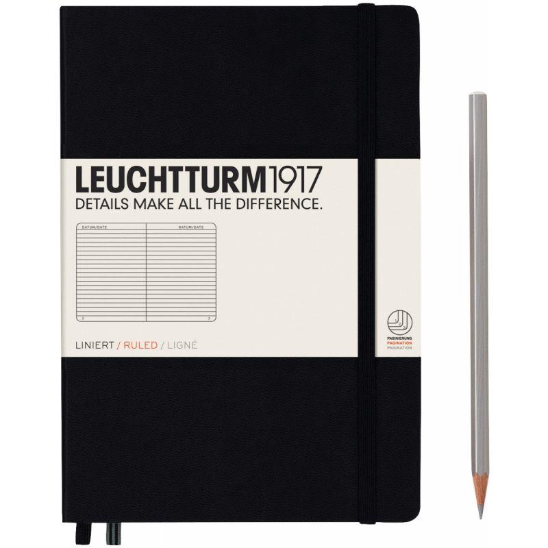 Image de  Carnet de note  format A5 couverture rigide ligné coloris noir 