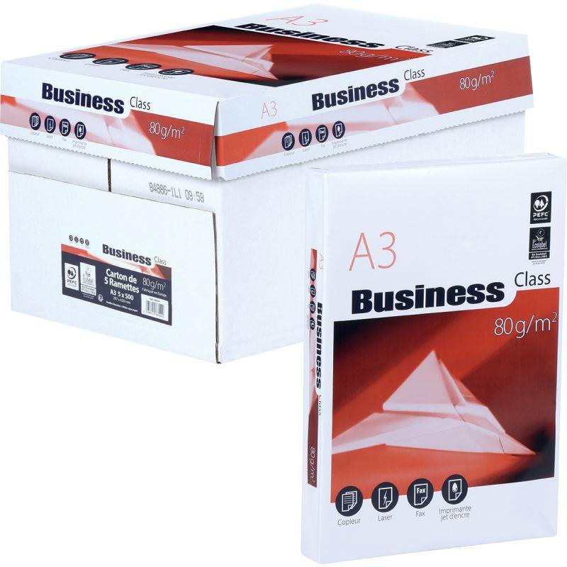 Image de  Carton de 5 ramettes de 500 feuilles format A3 80g blanc BUSINESS 