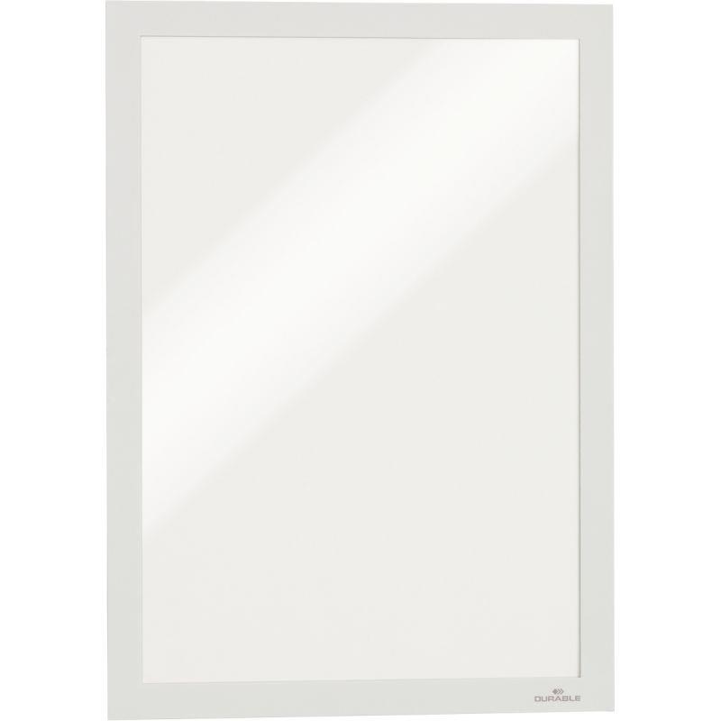 Image de  Sachet de 2 cadres d''affichage A4 adhésif repositionnable avec contour magnétique blanc 