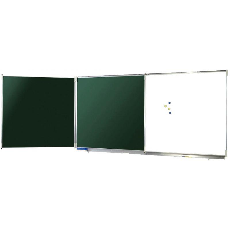 Image de  Tableau triptyque mixte ext blanc/int vert émaillé 120x400 + auget 