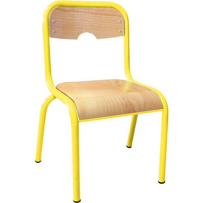 Image de  Chaise 4 pieds assise et dos encastrés T2 jaune 