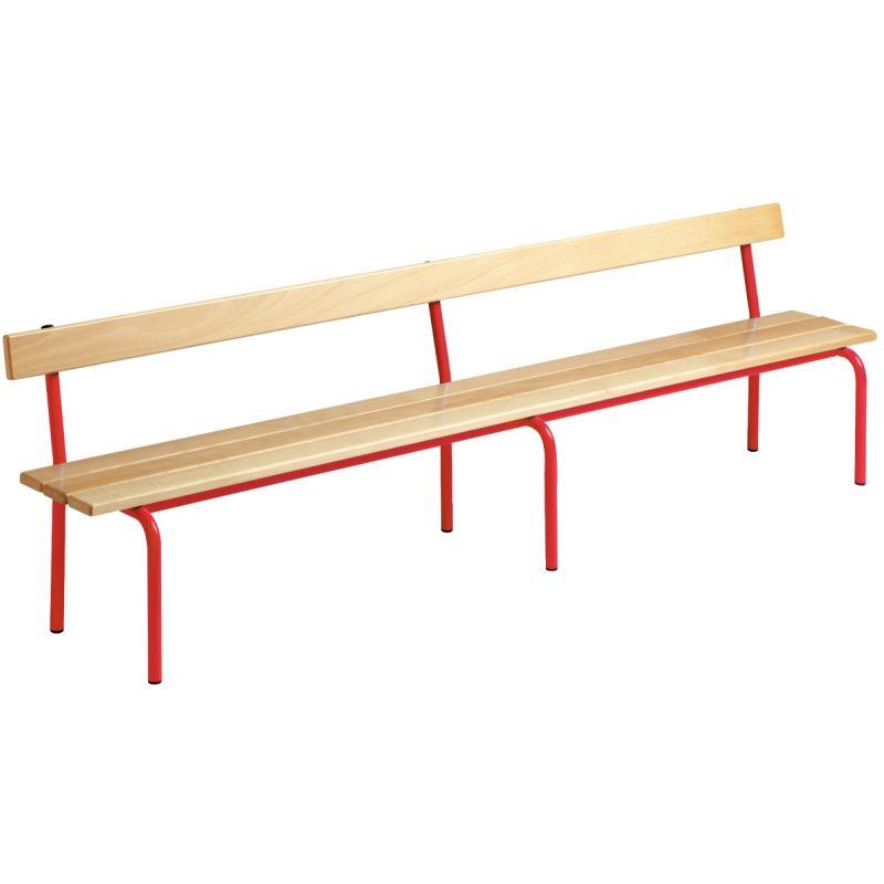 Image de  Banc avec dossier L200cm T1 rouge 