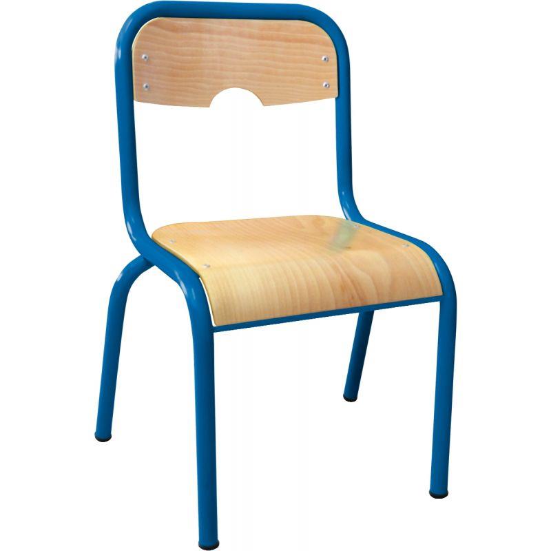 Image de  Chaise 4 pieds assise et dos encastrés T1 bleu 