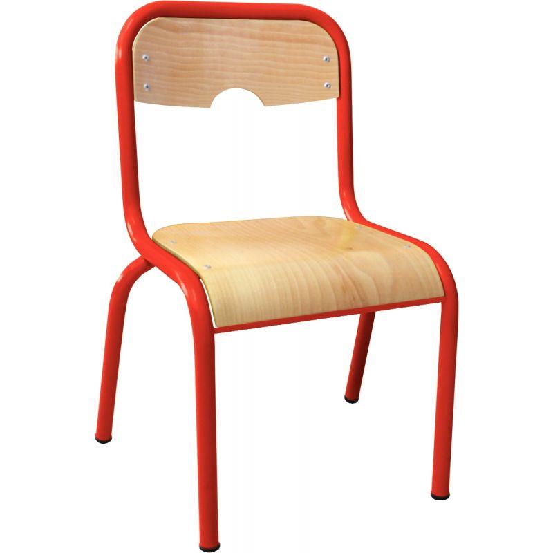 Image de  Chaise 4 pieds assise et dos encastrés T3 rouge 