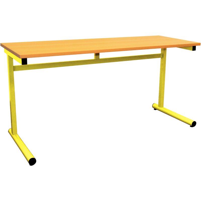 Image de  Table fixe 2 places 130x50cm T4 jaune 