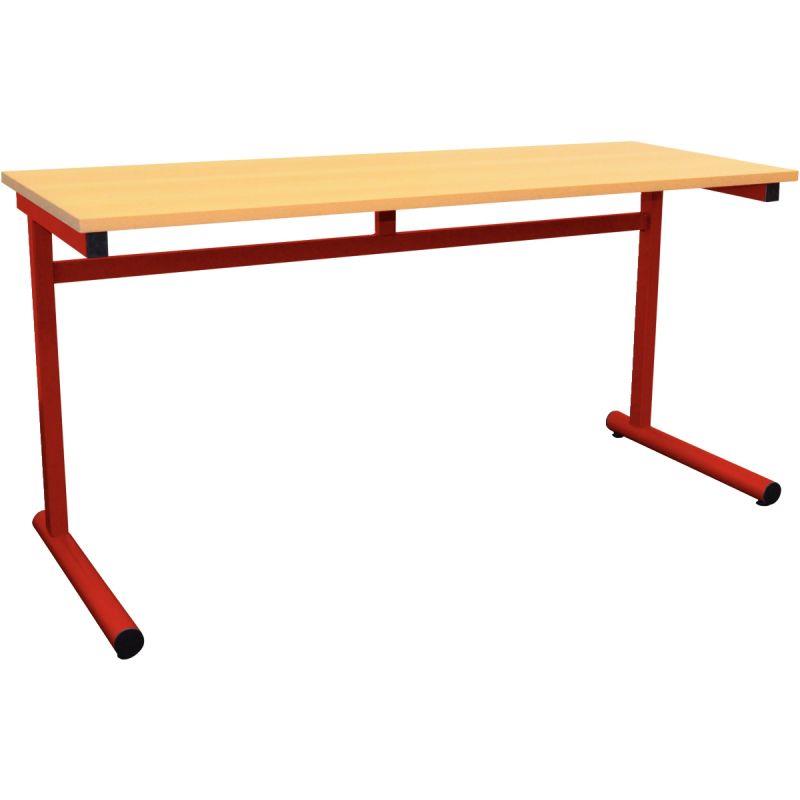 Image de  Table fixe 2 places 130x50cm T6 rouge 