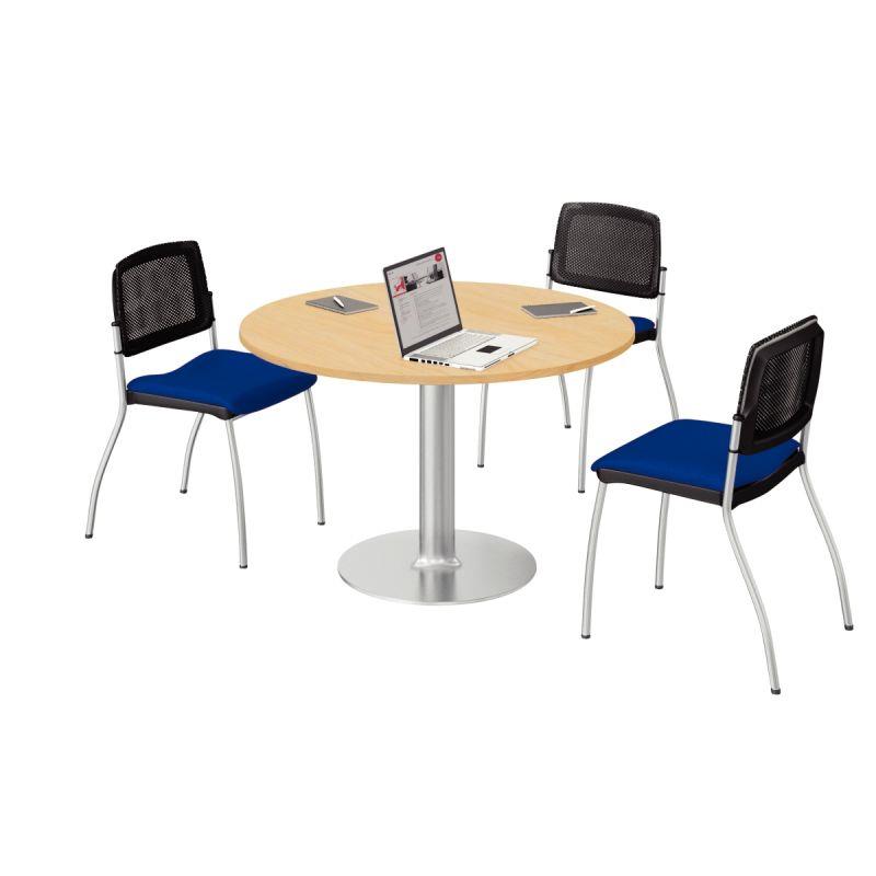 Image de  Table ronde Ø120cm épaisseur 25 plateau chêne naturel/piètement alu 