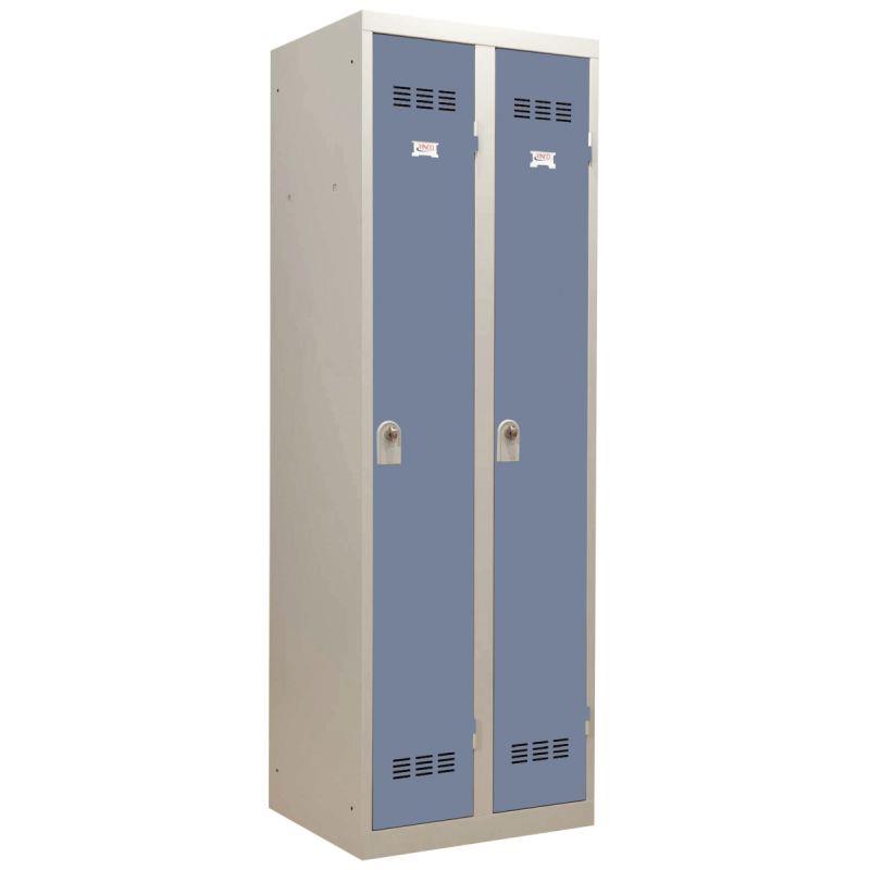 Image de  Vestiaire d''atelier 2 portes industrie propre L60cm portes bleu/corps gris 