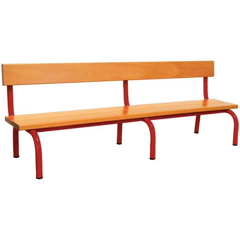 Image de  Banc avec dossier L160cm T1 rouge 