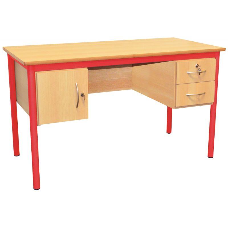 Image de  Bureau du professeur 130x65cm rouge 
