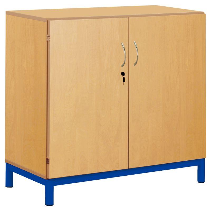 Image de  Armoire basse portes battantes 95x120x45cm bleu 
