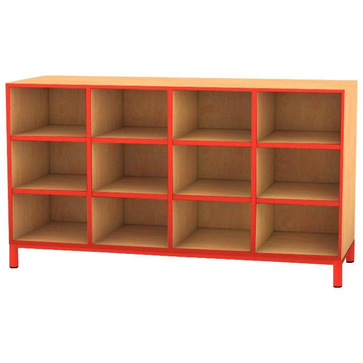 Image de  Meuble 12 cases rouge 
