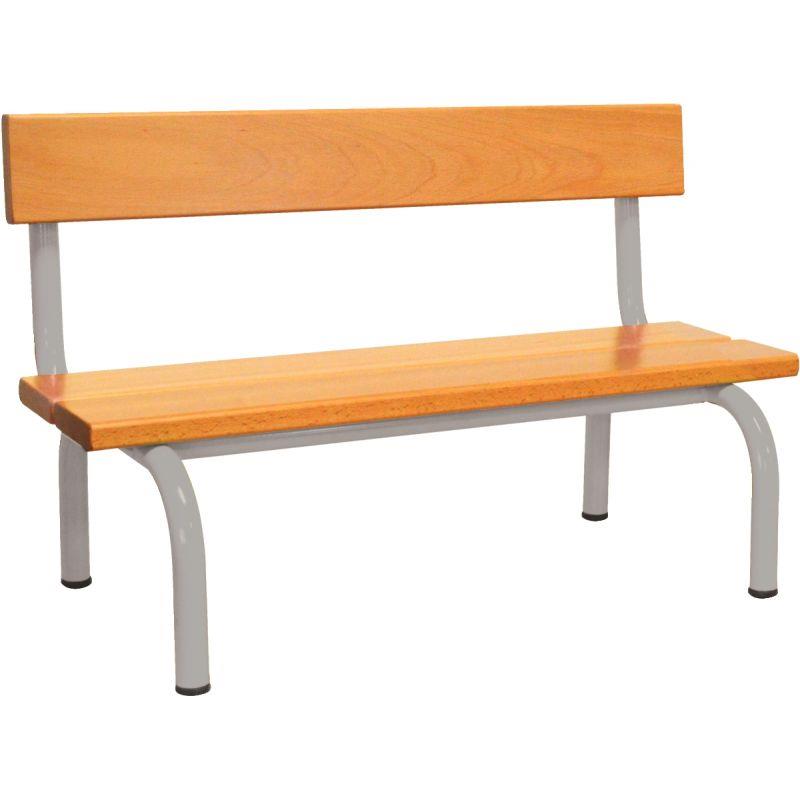 Image de  Banc avec dossier L120cm T1 gris alu 