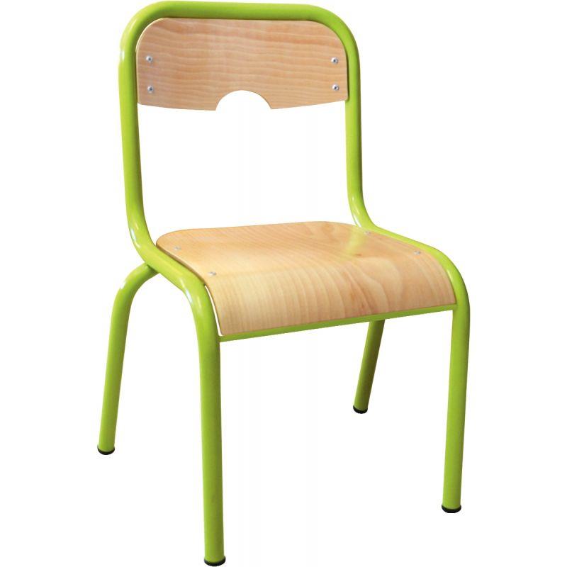 Image de  Chaise 4 pieds assise et dos encastrés T1 vert granny 