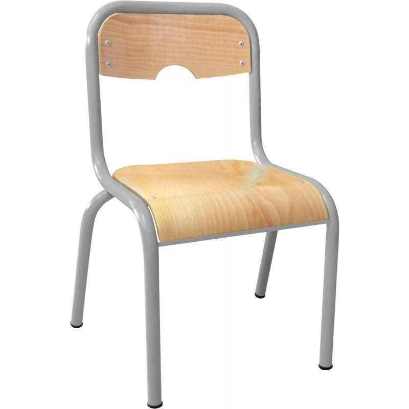 Image de  Chaise 4 pieds assise et dos encastrés T1 gris alu 