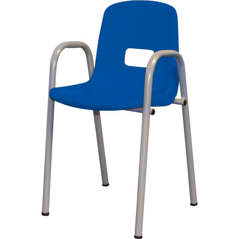 Image de  Chaise coque polypropylène avec accoudoirs T0 bleu 