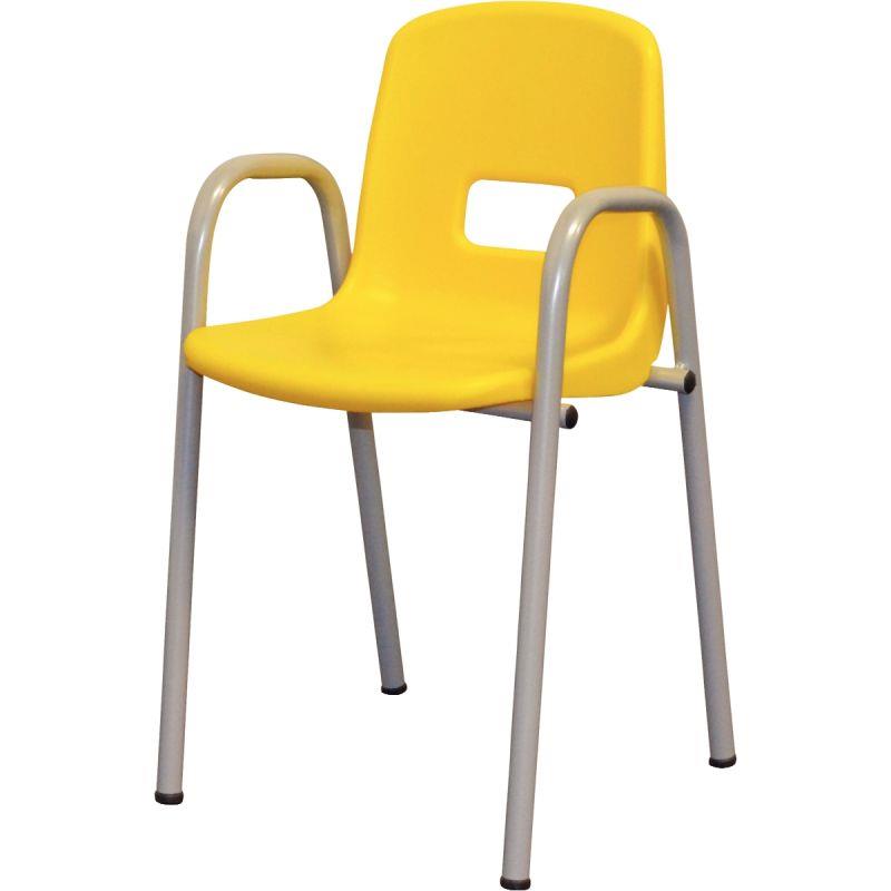 Image de  Chaise coque polypropylène avec accoudoirs T1 jaune 