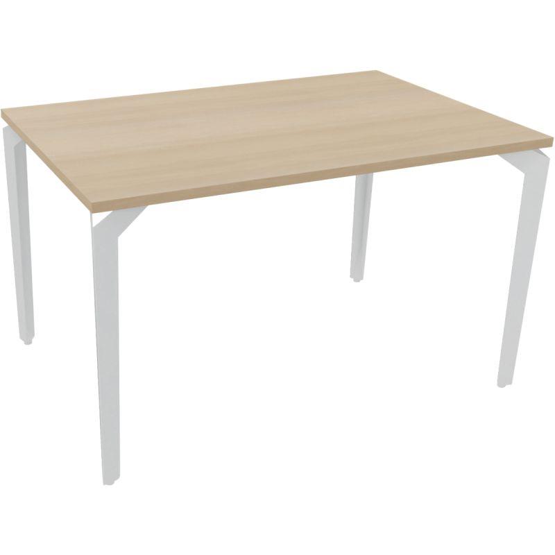 Image de  Bureau individuel élément départ L180 cm Paris plateau Acacia piètement Blanc 