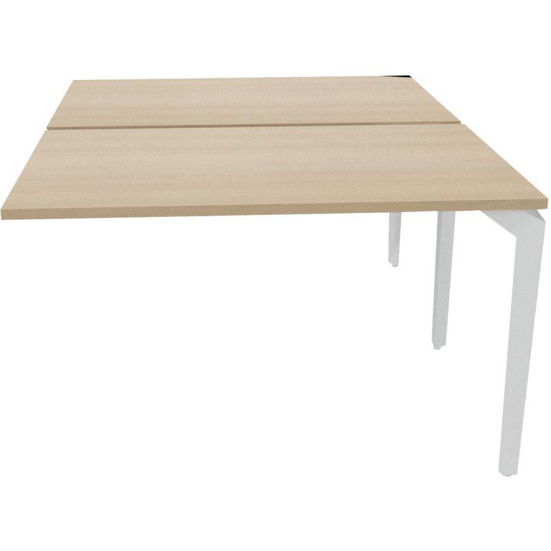 Image de  Bureau poste face à face élément suivant L120 cm Paris plateau Acacia piètement Blanc 