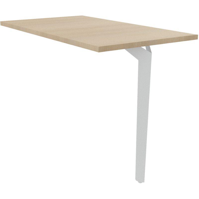 Image de  Retour bureau éco L100 cm Paris plateau Blanc piètement Blanc 