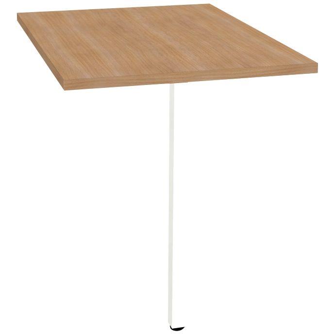 Image de  Retour sur 1 pied L80 cm Optim'' plateau Chêne Clair piètement Blanc 