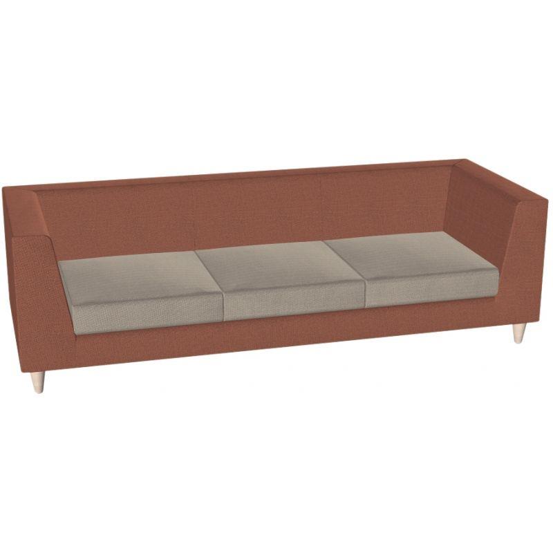 Image de  Canapé Lounge 3 places L201cm tissu bicolore structure saumon/assise givre 