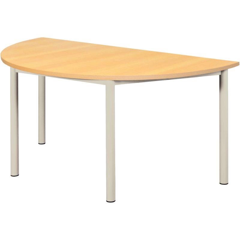 Image de  Table  1/2 lune 120x60cm T3 gris alu 
