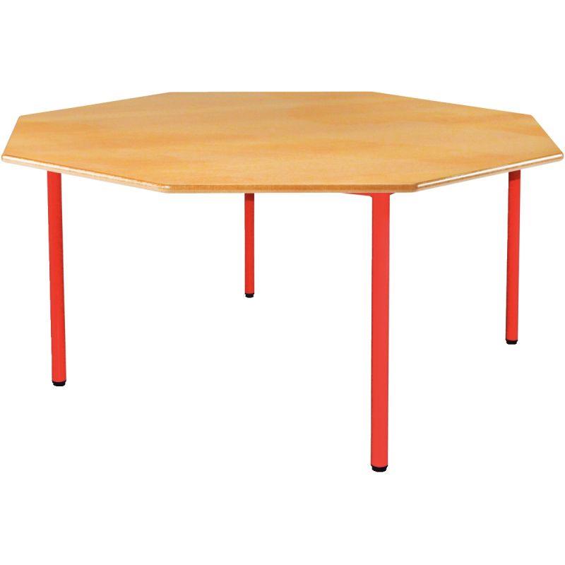 Image de  Table octogonale 4 pieds diamètre 120cm T2 rouge 