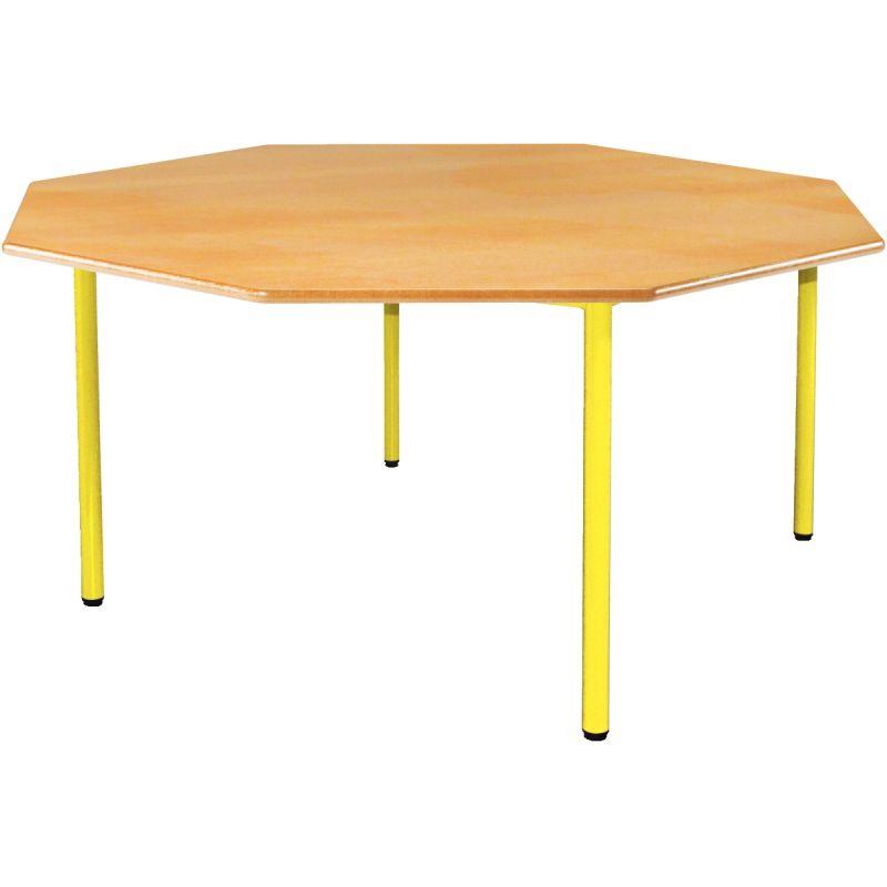 Image de  Table octogonale 4 pieds 120cm T3 jaune 
