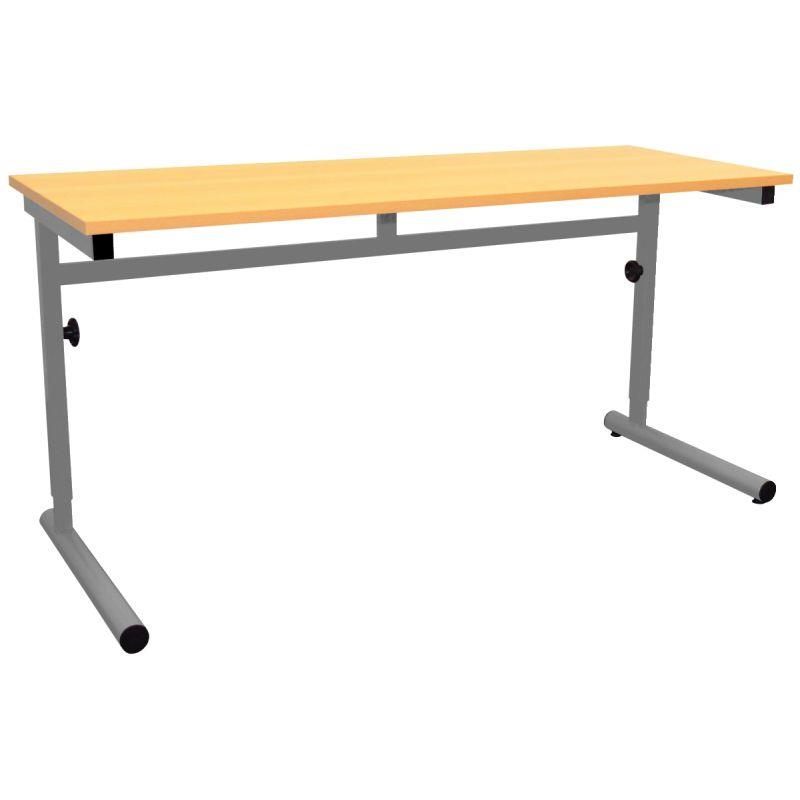 Image de  Table réglable 130x50cm T4 à T6 gris alu 