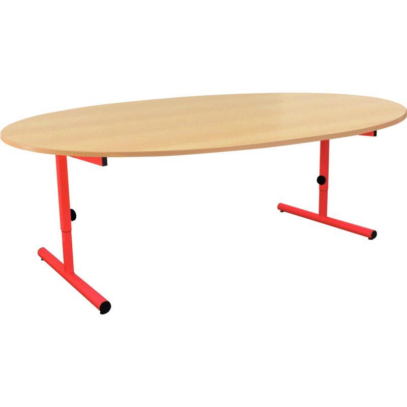 Image de  Table ovale 120x90cm T1 à T3 rouge 