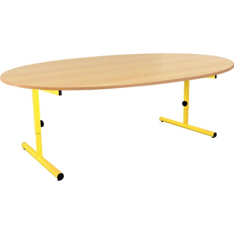 Image de  Table ovale 120x90cm T1 à T3 jaune 