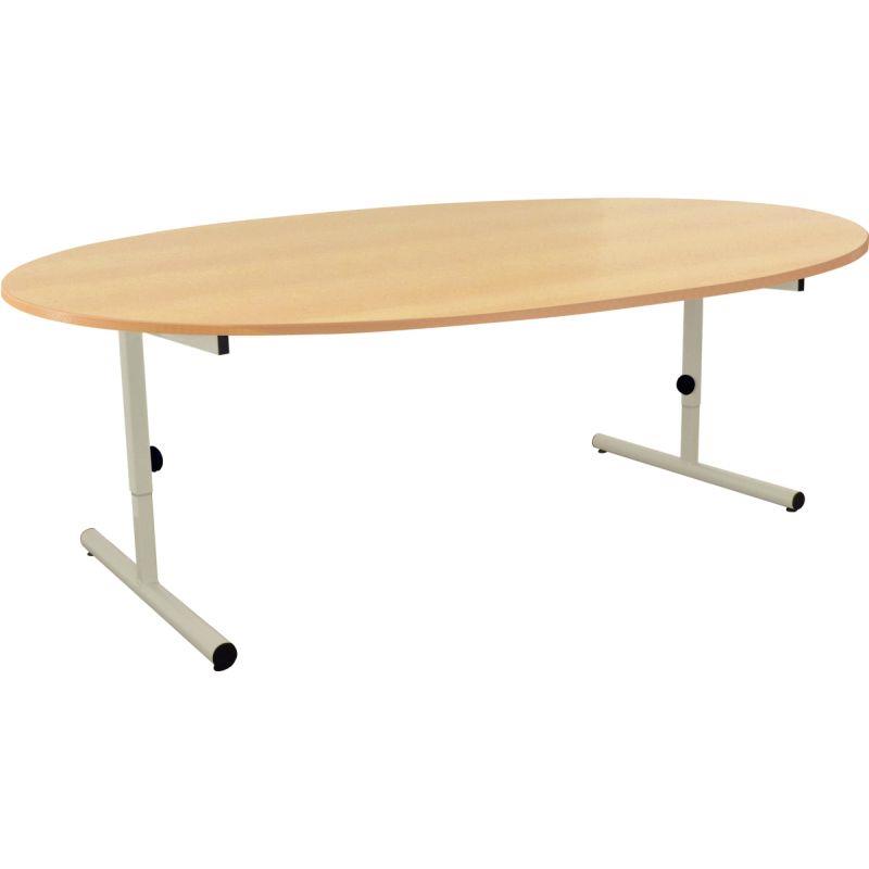 Image de  Table ovale 120x90cm T1 à T3 gris alu 
