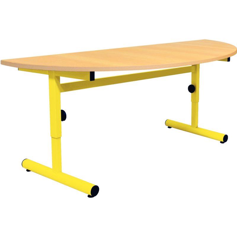 Image de  Table 1/2 lune 120x60cm T1 à T3 jaune 