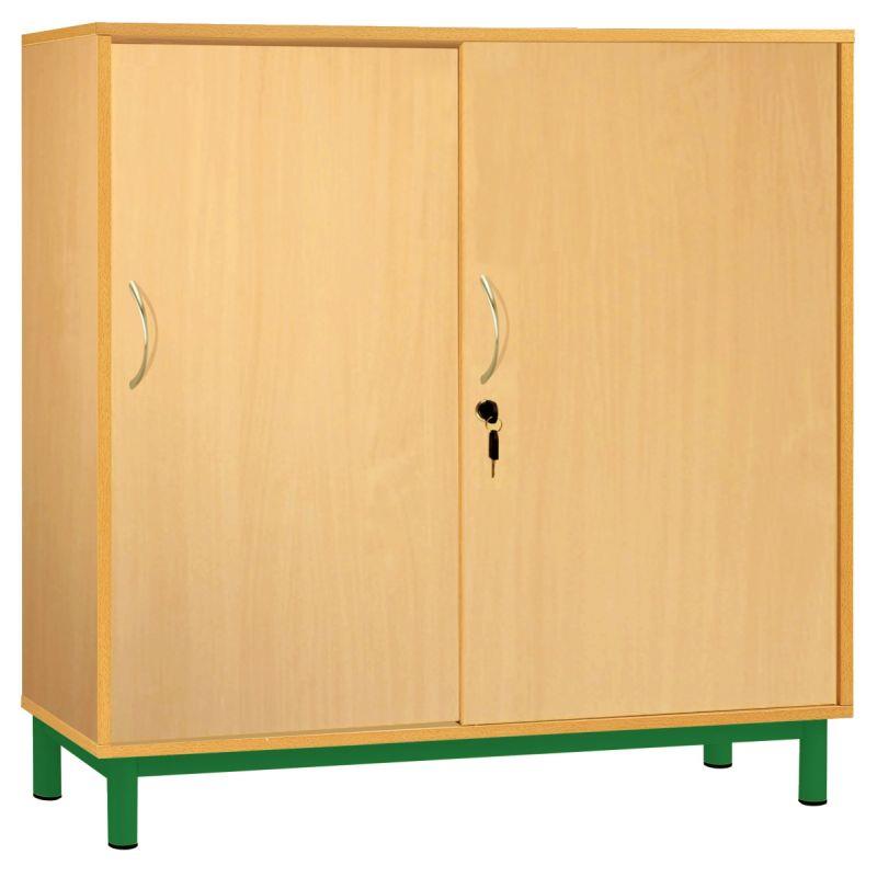 Image de  Armoire basse portes coulissantes 100x120x42cm vert 
