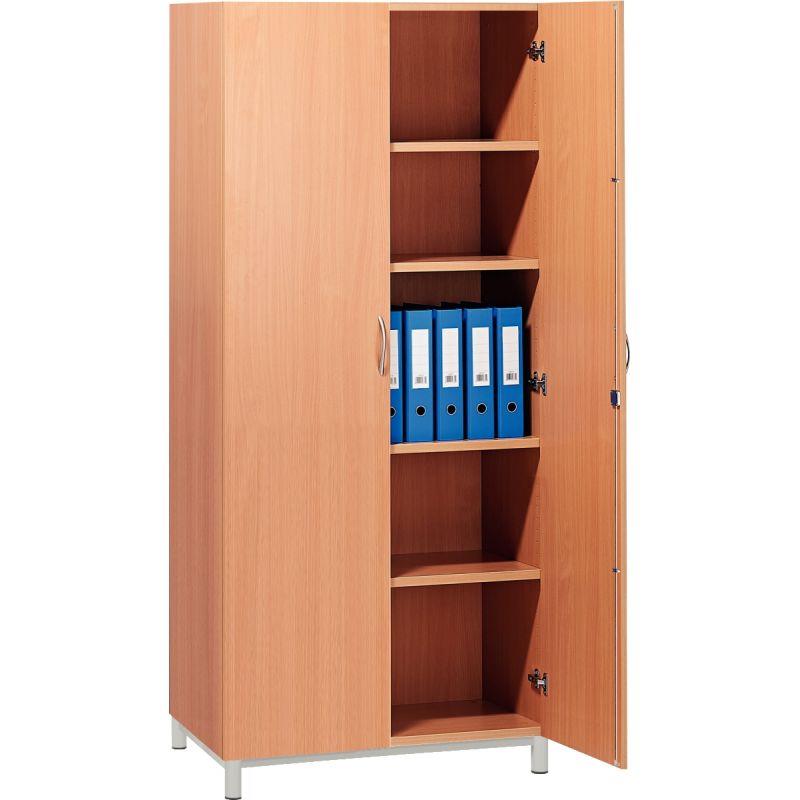 Image de  Armoire haute portes battantes 180x120x45cm gris alu 