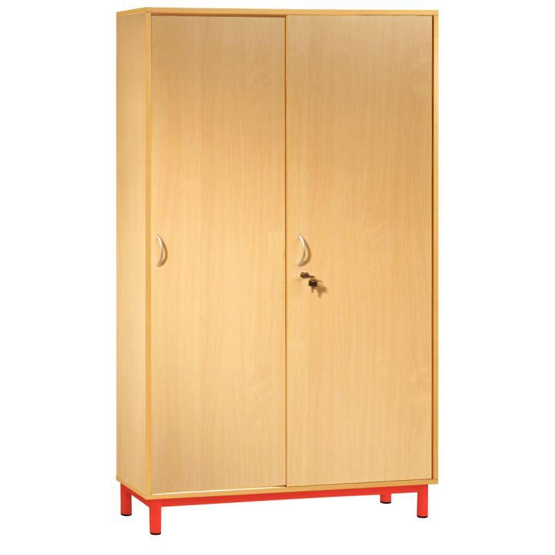 Image de  Armoire haute portes coulissantes 180x120x42cm rouge 