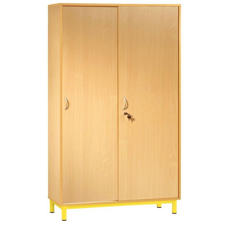 Image de  Armoire haute portes coulissantes 180x120x42cm jaune 
